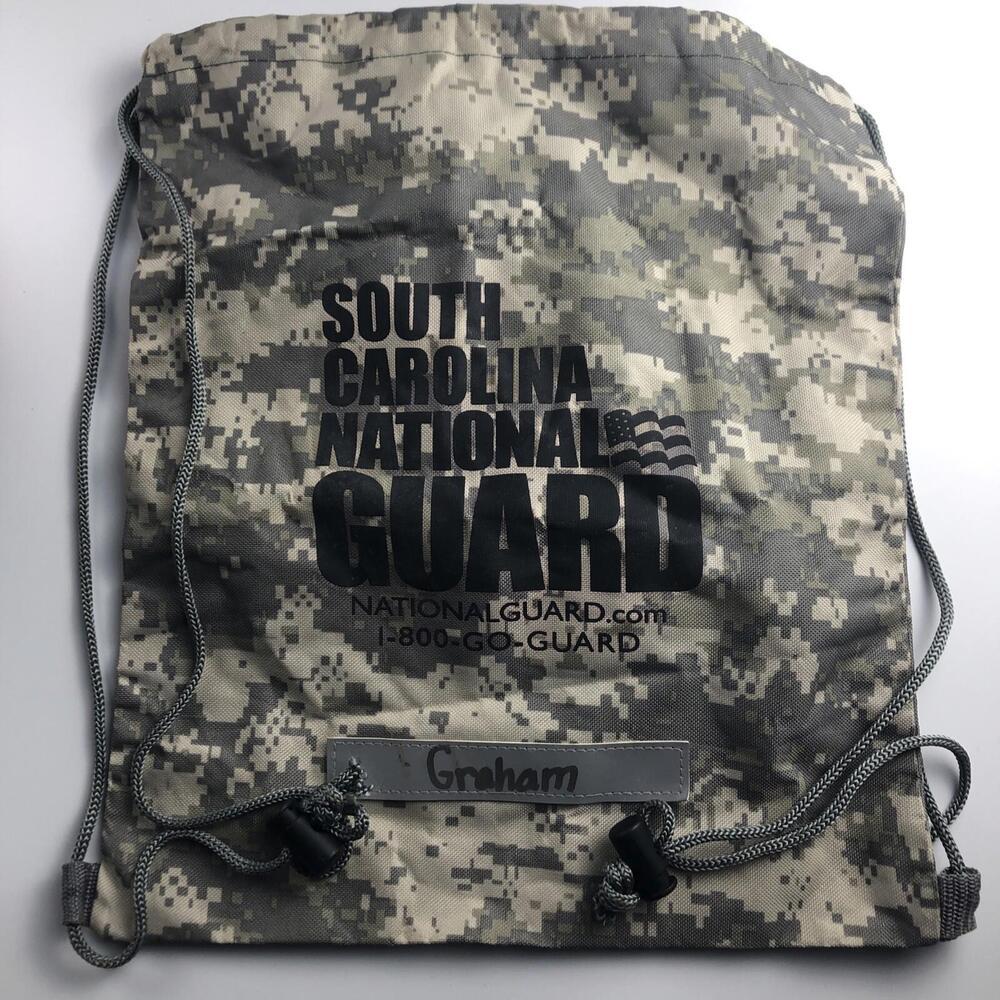 National Guard Tackle Life Backpack Drawstring Bag Camouflage South Carolina